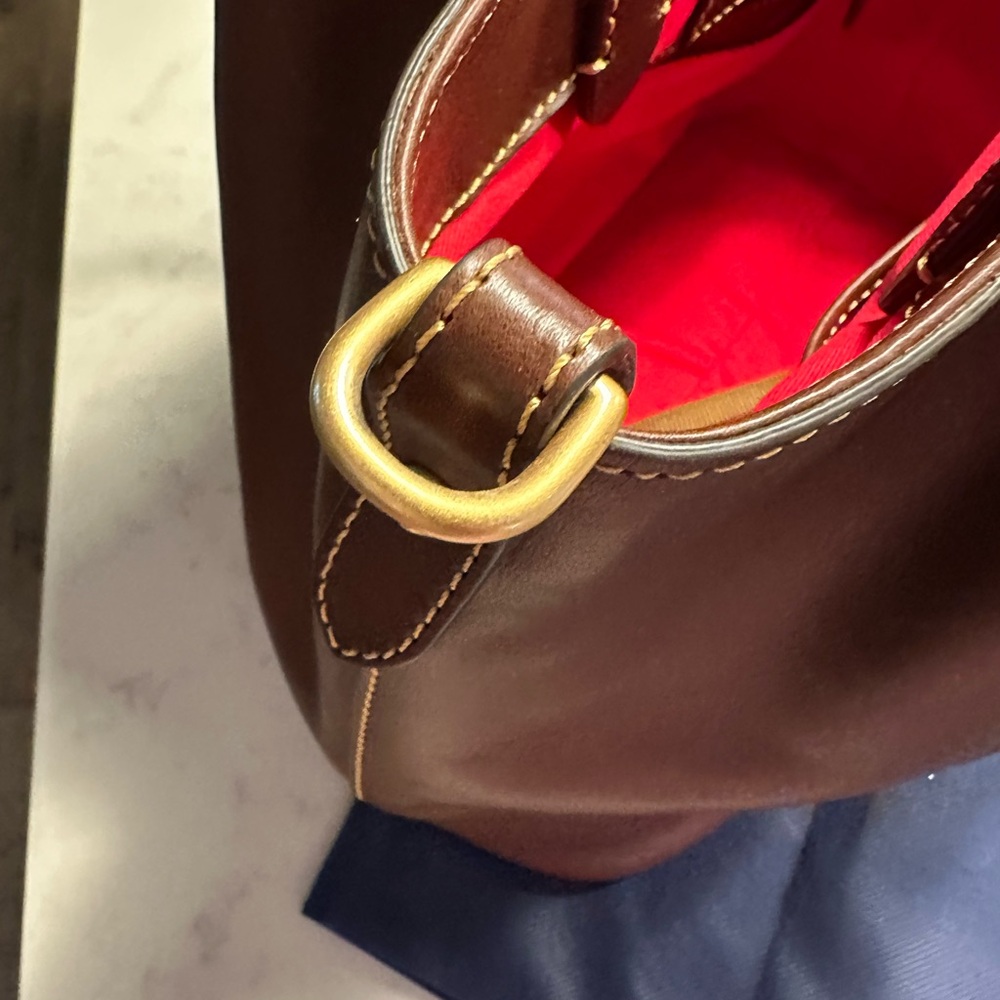 Dooney & Bourke Florentine leather Barlow Satchel Crossbody handbag purse - Picture 3 of 13